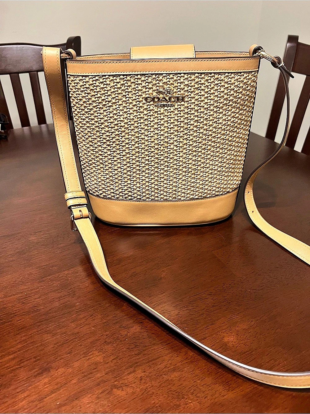 Coach Woven Crossbody Bag in Brown Like New